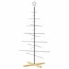 vidaXL Arbre de No&euml;l en m&eacute;tal avec base en bois noir 150 cm
