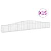 vidaXL Paniers &agrave; gabions arqu&eacute;s 15 pcs 400x30x40/60 cm Fer galvanis&eacute;
