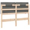 vidaXL T&ecirc;te de lit capitonn&eacute;e Marron et gris clair 120 cm Pin massif