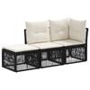 vidaXL Ensemble de canap&eacute; de jardin 3 pc 3-Nombre de places Noir