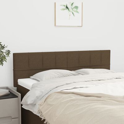 vidaXL Têtes de lit 2 pcs Marron foncé 72x5x78/88 cm Tissu