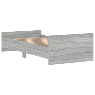 vidaXL Cadre de lit sans matelas sonoma gris 100x200 cm