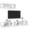 vidaXL Meubles TV 3 pcs Blanc Bois d'ing&eacute;nierie
