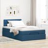 vidaXL Lit ottoman avec matelas bleu 120x200 cm tissu