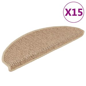 vidaXL Tapis d'escalier autocollants 15 pcs 65x21x4 cm Sable