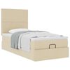 vidaXL Cadre de lit ottoman avec matelas crème 80x200 cm tissu