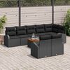 vidaXL Ensemble de canap&eacute; de jardin avec coussin 9 pcs Noir polyrotin