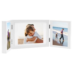 vidaXL Cadre photo d&eacute;pliable Blanc 28x18 cm+2x(13x18 cm)