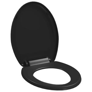 vidaXL Abattant WC &agrave; fermeture en douceur Lib&eacute;ration rapide Noir