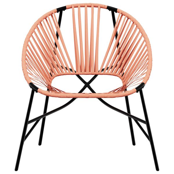 vidaXL Chaise œuf de jardin noir et orange résine tressée