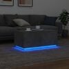 vidaXL Table basse avec lumi&egrave;res LED gris b&eacute;ton 90x50x40 cm