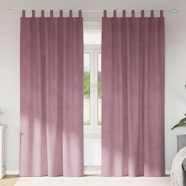 vidaXL Rideaux occultants 2 pcs Rose foncé 140 x 225 cm Velours
