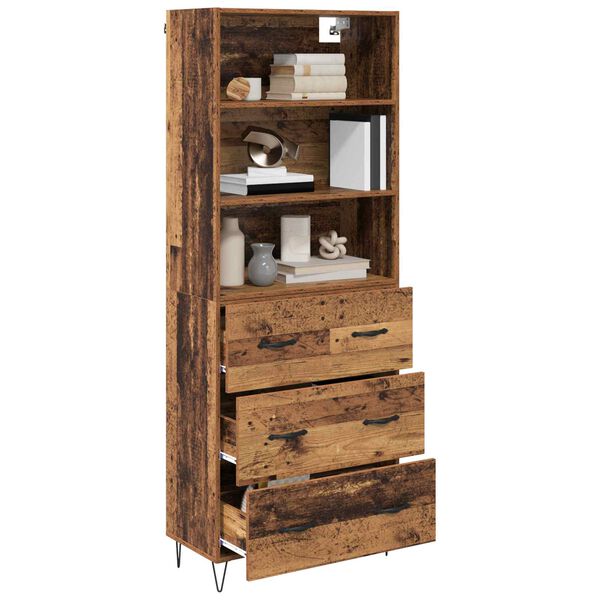 vidaXL Haut Armoire avec tiroir 2 pcs Bois ancien Bois d'ing&eacute;nierie
