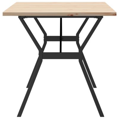 vidaXL Table à manger cadre en Y 160x80x75,5 cm bois pin massif fonte