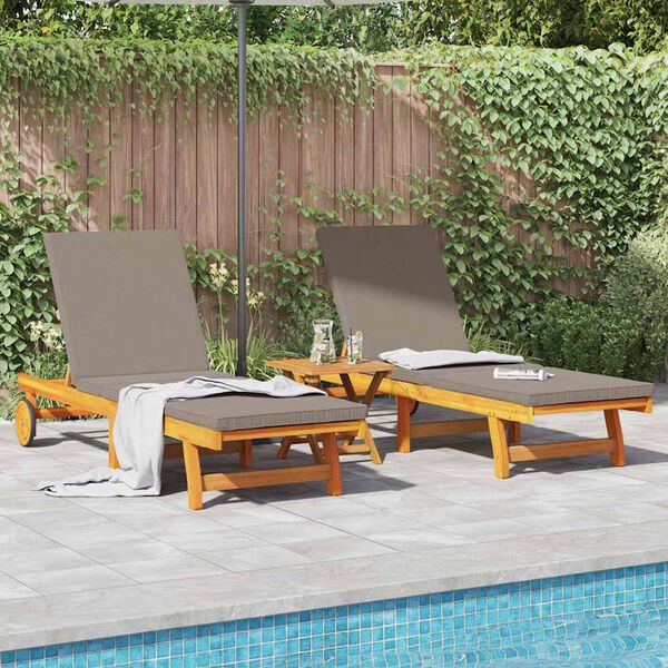 vidaXL Transat 3 pcs Marron 40 x 40 x 40cm Bois d'acacia massif