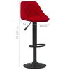 vidaXL Tabourets de bar lot de 2 rouge bordeaux velours