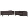 vidaXL Ensemble de canap&eacute;s 2 pcs marron fonc&eacute; tissu