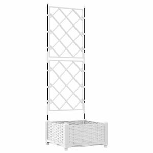 vidaXL Cache-pot de jardin Blanc 40 x 40 x 125,5 cm PP