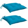 vidaXL Coussins de chaise lot de 2 bleu clair 40x40x7 cm tissu oxford