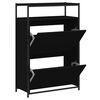 vidaXL Armoire &agrave; chaussures noir 75x34x112 cm bois d'ing&eacute;nierie