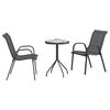 vidaXL Ensemble bistro de jardin 3 pcs Gris Acier