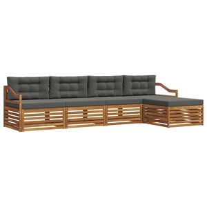vidaXL Ensemble de canap&eacute;s d'ext&eacute;rieur 5 pc Naturel et Anthracite