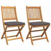 vidaXL Chaise pliante 2 pc Marron Bois d'acacia massif