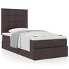 vidaXL Cadre de lit ottoman avec matelas marron fonc&eacute; 80x200 cm tissu