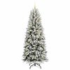 vidaXL Sapin de No&euml;l artificiel avec 300 LED avec support Blanc 210 cm