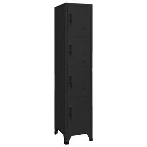 vidaXL Armoire &agrave; casiers Noir 38x45x180 cm Acier