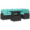 vidaXL Ensemble de canap&eacute; de jardin 6 pc 5-Nombre de places Noir