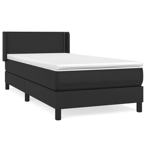 vidaXL Sommier &agrave; lattes de lit avec matelas Noir 100x200 cm Similicuir