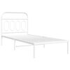 vidaXL Cadre de lit métal sans matelas avec tête de lit blanc 90x190cm