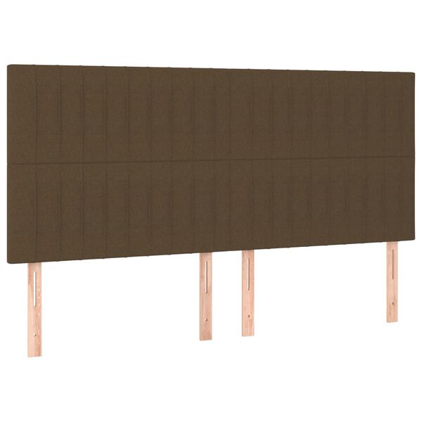 vidaXL T&ecirc;te de lit &agrave; LED Marron fonc&eacute; 200x5x118/128 cm Tissu