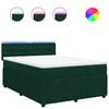 vidaXL Sommier &agrave; lattes de lit et matelas Vert fonc&eacute; 140x190cm Velours