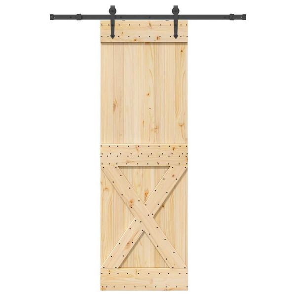 vidaXL Porte coulissante et kit de quincaillerie 70x210 cm pin massif