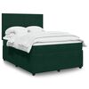 vidaXL Sommier &agrave; lattes de lit et matelas Vert fonc&eacute; 140x190cm Velours
