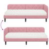 vidaXL Cadre de lit d'angle avec matelas Rose 90 x 190 cm Velours