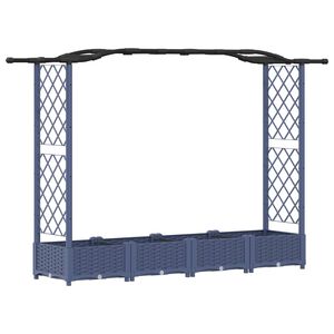 vidaXL Lit &Eacute;lev&eacute; avec Treillis et Toit Gris 207 x 40 x 126 cm PP