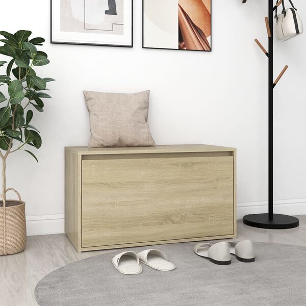 vidaXL Banc d'entr&eacute;e 80x40x45 cm Ch&ecirc;ne sonoma Bois d'ing&eacute;nierie