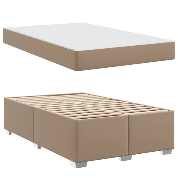vidaXL Cadre de lit avec matelas Cappuccino 120 x 190 cm tissu