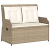 vidaXL Salon de jardin avec coussins 3 pcs beige résine tressée