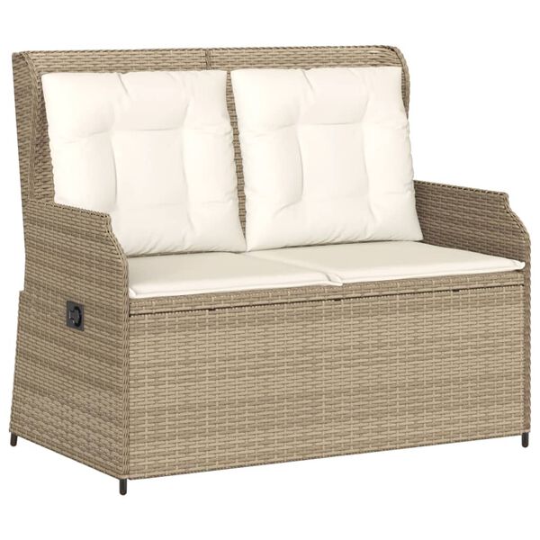 vidaXL Salon de jardin avec coussins 3 pcs beige résine tressée