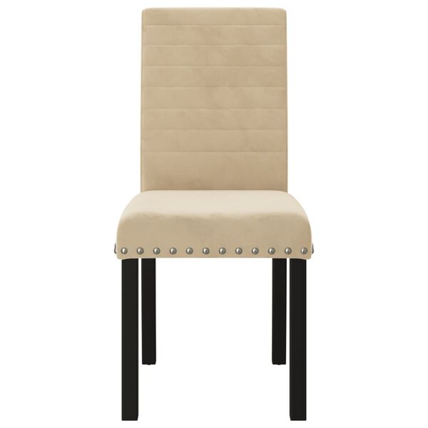 vidaXL Chaises &agrave; manger lot de 6 cr&egrave;me velours