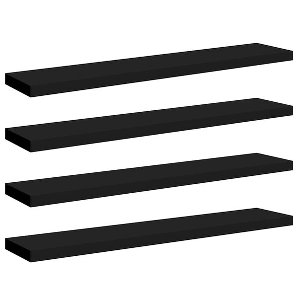 vidaXL &Eacute;tag&egrave;res murales flottantes 4 pcs noir 120x23,5x3,8 cm MDF