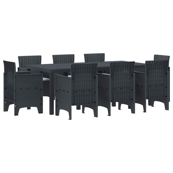 vidaXL Ensemble de salle &agrave; manger pour jardin 9 pcs Anthracite