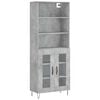 vidaXL Buffet haut Gris b&eacute;ton 69,5x34x180 cm Bois d'ing&eacute;nierie