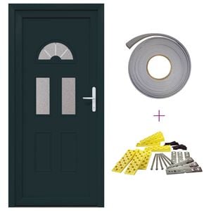 vidaXL Porte Frontale 98 x 198 cm PVC Anthracite