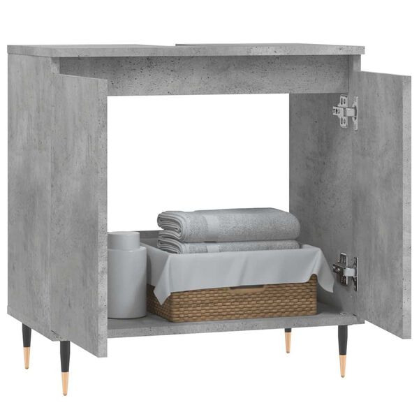 vidaXL Armoire de bain gris béton 58x33x60 cm bois d'ingénierie