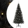 vidaXL Sapin de No&euml;l Noir 210 cm PVC